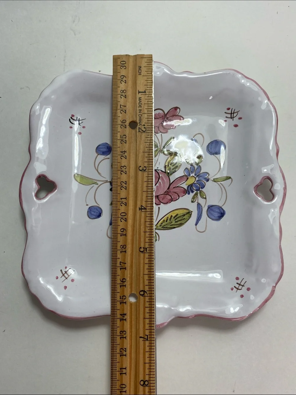 Vintage French Faience Hand-Painted Ceramic Tray - Duran Thomas Martres-Tolosane